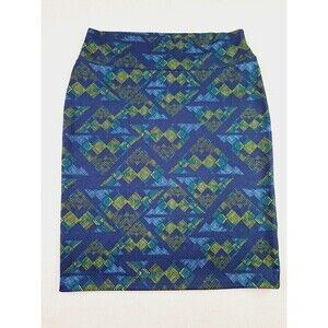 Lularoe CASSIE Pencil Skirt Yoga Waist Band Women's Blue Size XL